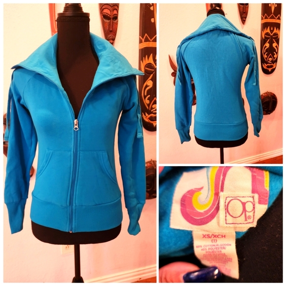 Bright Blue, Zip-Up, Long-Sleeved, Athleisure Jacket, Size XS - Picture 1 of 1
